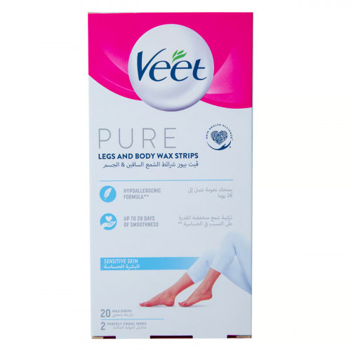 Veet Pure Cws Sensitive Skin Legs 20 Pcs -- يت بيور سي دبليو إس للبشرة الحساسة 20 قطعة